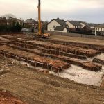 Building site foundation laying